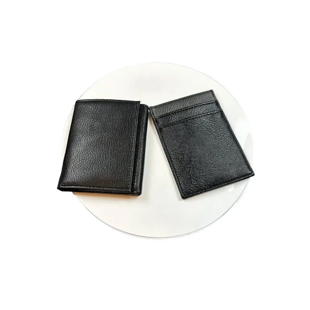 Men's Black Leather Wallet With Card Holder & ID Window